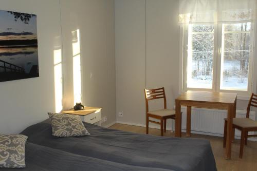 Llit o llits en una habitació de Labbnäs Semesterhem, Radhuset