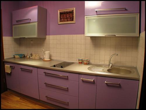 Kjøkken eller kjøkkenkrok på Nova Apartamenty Starówka Parking