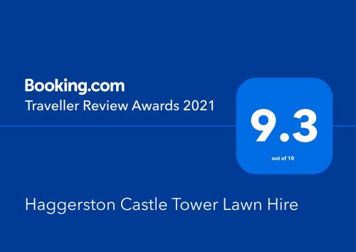 Certifikát, hodnocení, plakát nebo jiný dokument vystavený v ubytování Haggerston Castle Tower Lawn Hire