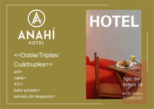 Certifikát, hodnocení, plakát nebo jiný dokument vystavený v ubytování Hotel Anahi