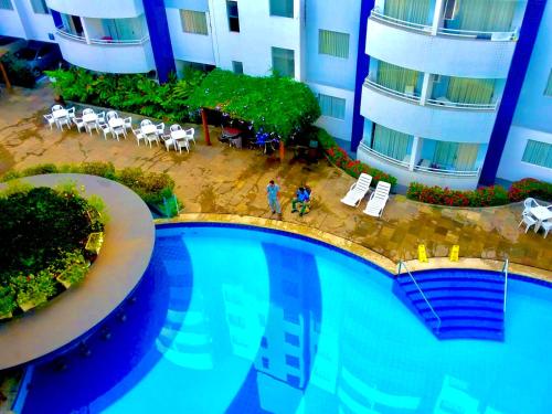 a view of a swimming pool in a hotel at Águas da Serra in Rio Quente