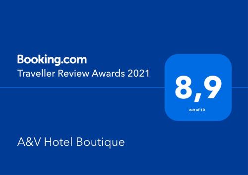Sijil, anugerah, tanda atau dokumen lain yang dipamerkan di A&V Hotel Boutique