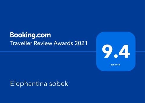 a blue box with the text traveler review awards at Elephantina sobek in Aswan