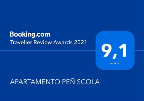Certifikát, hodnocení, plakát nebo jiný dokument vystavený v ubytování APARTAMENTO PEÑISCOLA