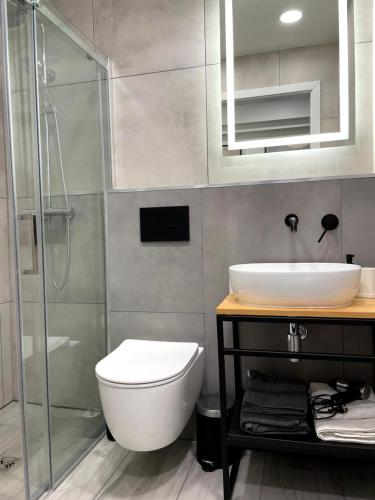 Kúpeľňa v ubytovaní Apartament2 Tri-City Oliwa Ogród, prywatne wejście