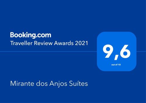 a blue box with the text traveler review awards at Mirante dos Anjos Suítes in Arraial do Cabo