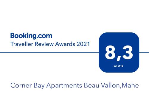 a sign with the number on it at Corner Bay Apartments Beau Vallon,Mahe in Victoria
