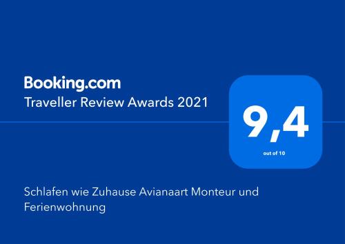 a screenshot of the transfer review awards at Schlafen wie Zuhause Monteur und Ferienwohnungen Rahden in Rahden