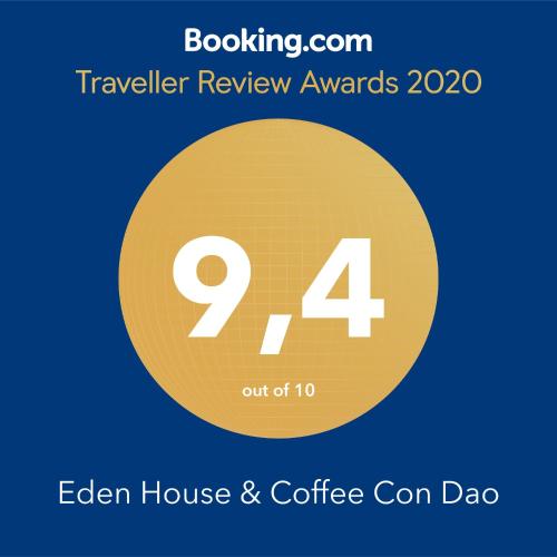 a flyer for a travel review awards open house coffee con data at Eden House & Coffee Con Dao in Con Dao