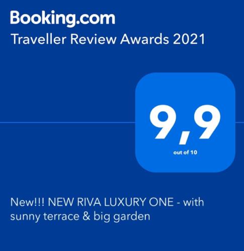 Certifikát, hodnocení, plakát nebo jiný dokument vystavený v ubytování New!!! NEW RIVA LUXURY ONE - with sunny terrace & big garden
