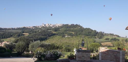 a view of a hill with a city on it at Agriturismo Borgo Montecucco in Todi