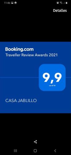 a screenshot of the bookingcon traveller review awards website at CASA JABLILLO in Costa Teguise