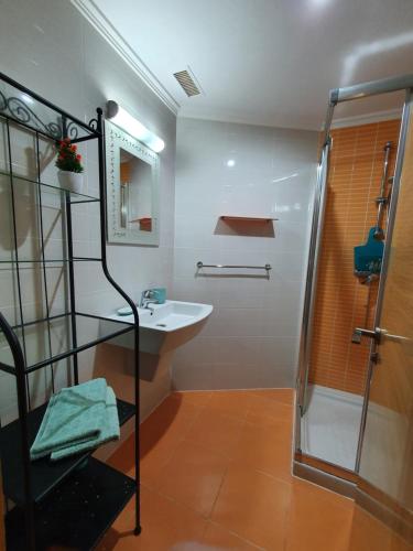 a bathroom with a shower and a sink at Okeanos fantastic 2 bedrooms VR-PN in El Médano