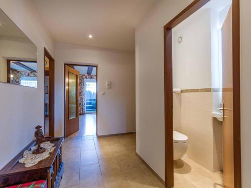 een badkamer met een toilet en een wastafel bij Appartement Panoramablick in Brixen im Thale