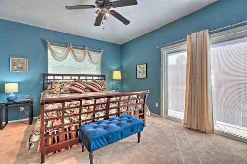 a bedroom with a bed and a ceiling fan at Resort-Style Gem with Pool Access 10 Mi to Dtwn PHX in Phoenix