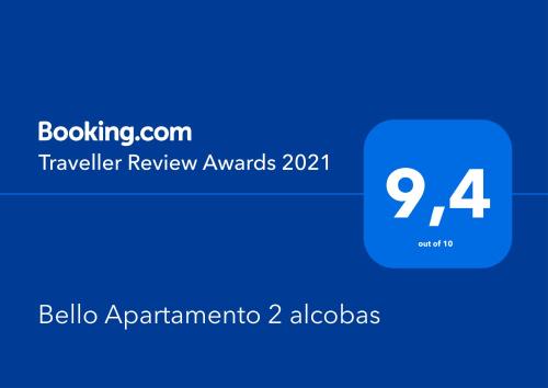 Bello Apartamento 2 alcobas y Parqueaderoに飾ってある許可証、賞状、看板またはその他の書類