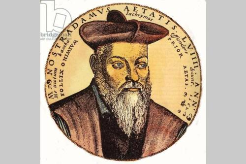 a drawing of a man with a hat on his head at MAISON DE NOSTRADAMUS*** OCCITANIE INSOLITE in Alet-les-Bains