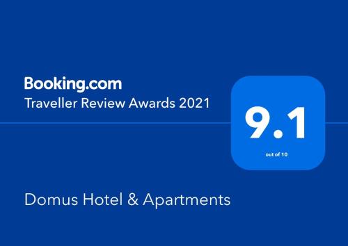 a screenshot of the danus hotel apartments website at Domus Hotel & Apartments in Shëngjin