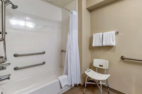 a bathroom with a shower and a bath tub at Comfort Inn & Suites Texas Hill Country in Boerne