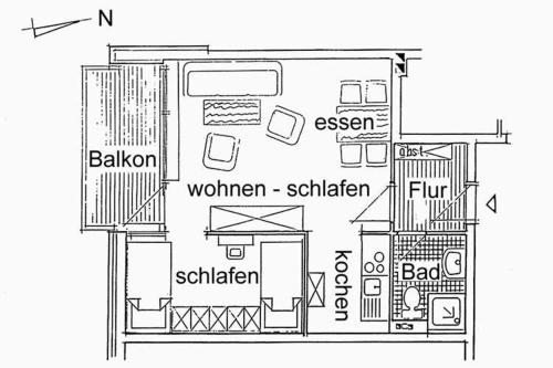 a floor plan of a small bathroom with diagrams at Oland Whg 17 Wellenflüstern in Wyk auf Föhr