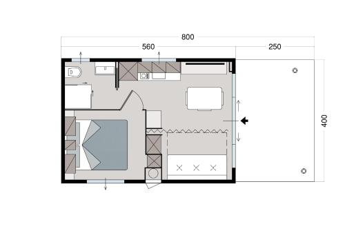 a floor plan of a house at Camping Ulika Mobile Homes - Naturist in Poreč