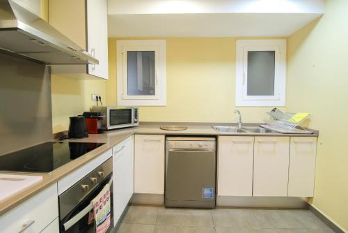 a kitchen with a sink and a dishwasher at Girona 108 in Barcelona