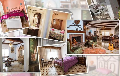 a collage of pictures of a living room at La Villa in Pratola Peligna