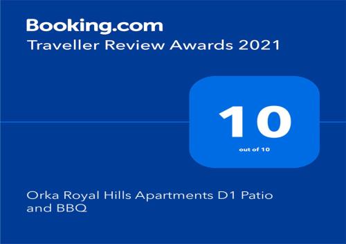 オルデニズにあるOrka Royal Hills Apartments D1 Patio and BBQの番号の入ったテキストボックスのスクリーンショット