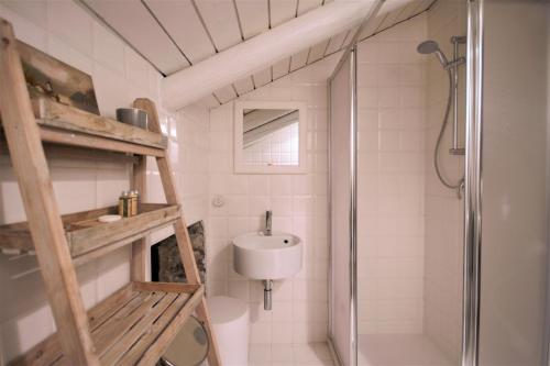 サーラ・コマチーナにあるCasa Isolaの小さなバスルーム(シンク、シャワー付)