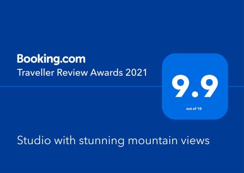 a screenshot of a cell phone with a blue box at Callemondah Studio with stunning views, in Bangalow and Byron Hinterland in Bangalow