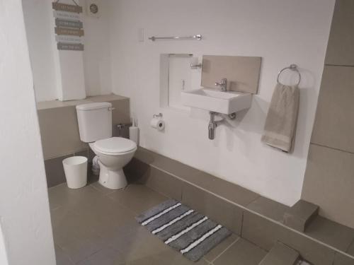 a bathroom with a toilet and a sink at The nest in East London