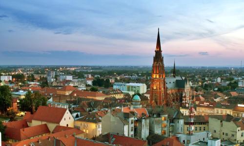 Vista general de Osijek o vista desde el hotel