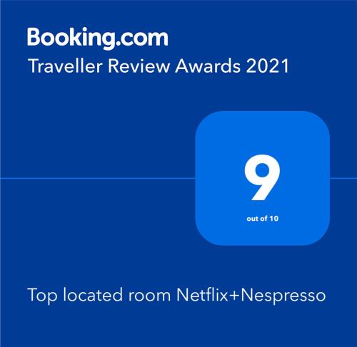Certifikát, hodnocení, plakát nebo jiný dokument vystavený v ubytování Contactless Check-In Top located room Netflix&Nespresso