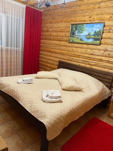 מיטה או מיטות בחדר ב-Chalet Mlyn