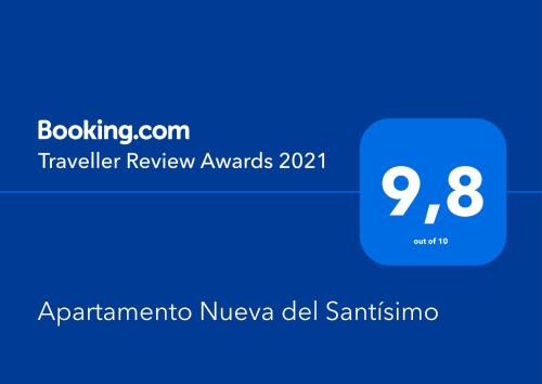 een schermafdruk van een notificatie over prijzen voor reisbeoordelingen bij Apartamento Nueva del Santísimo in Granada