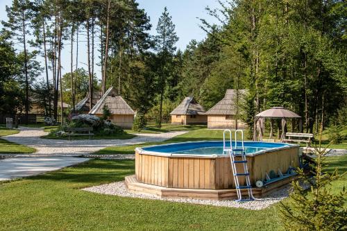 Piscina de la sau aproape de Slovenia Eco resort