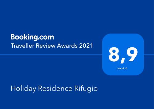 Certifikát, hodnocení, plakát nebo jiný dokument vystavený v ubytování Holiday Residence Rifugio