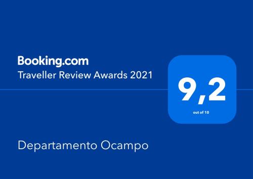 a blue box with the text traveler review awards at Apart Ocampo Catamarca in San Fernando del Valle de Catamarca