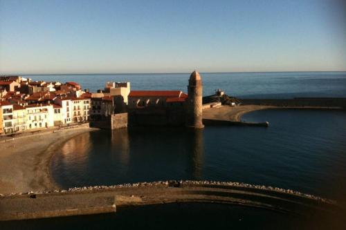 a group of buildings in the water near the ocean at Collioure Centre Ville, Calme, Clim in Collioure