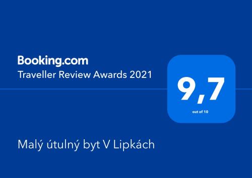 Сертифікат, нагорода, вивіска або інший документ, виставлений в Malý útulný byt V Lipkách