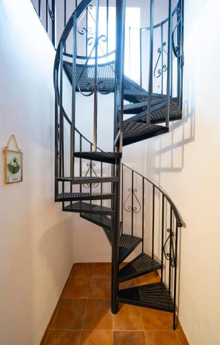 a spiral staircase in a house at Casa Rural Casa Las Flores in Tíjola