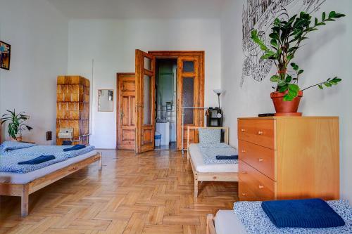 Кровать или кровати в номере Pal's Hostel and Apartments