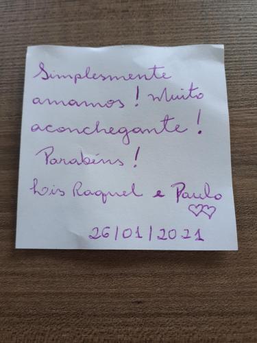 a piece of paper with handwriting on it at loft harmonia in Blumenau