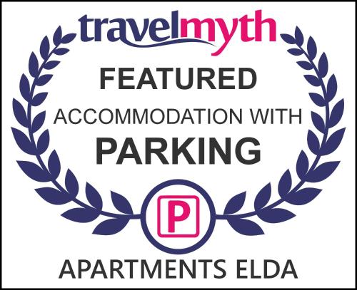 a logo for a recruitment event with a laurel wreath at Apartments Elda in Makarska