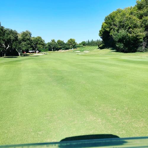 a view of a lush green golf course at Hotel Patricia in Torreguadiaro