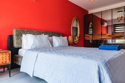 Ένα ή περισσότερα κρεβάτια σε δωμάτιο στο Edelweiss Holiday Residence Hotel Aqua & Spa