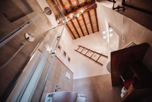 an overhead view of a bathroom with a sink at Antica Torre del Borgo in Certaldo