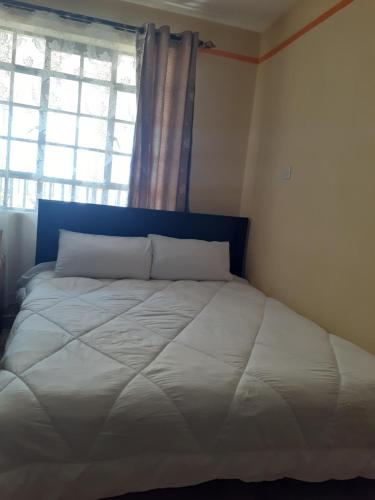 a large bed in a bedroom with a window at Royal studio in Kitengela in Athi River