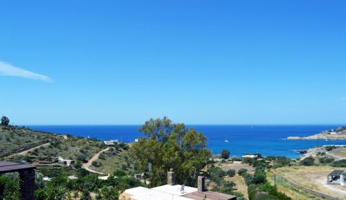 a view of the ocean from a house at family home with a fantastic sea view, 5 minutes from the beaches in Koundouros