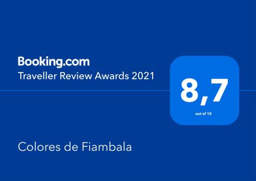 a blue box with the number on it at Colores de Fiambala in Fiambala